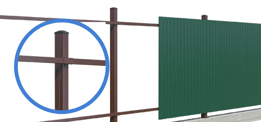 Каркас забора с профлистом