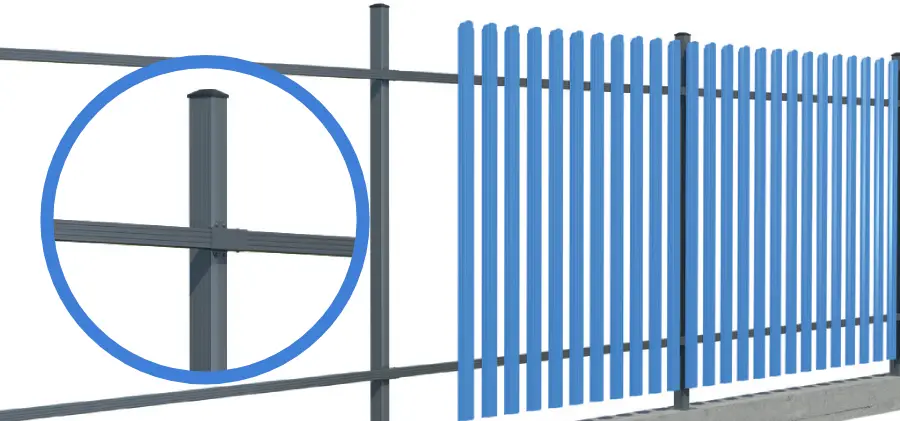 Каркас забора с евроштакетником
