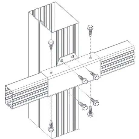 каркас забора соединение