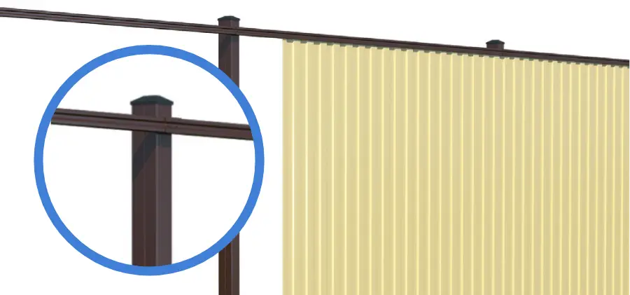 Каркас сплошного забора с профлистом С8, С10