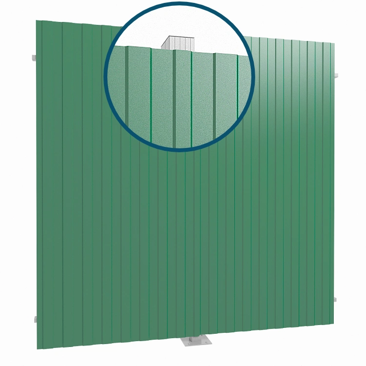 Забор из профнастила без П-образной планки